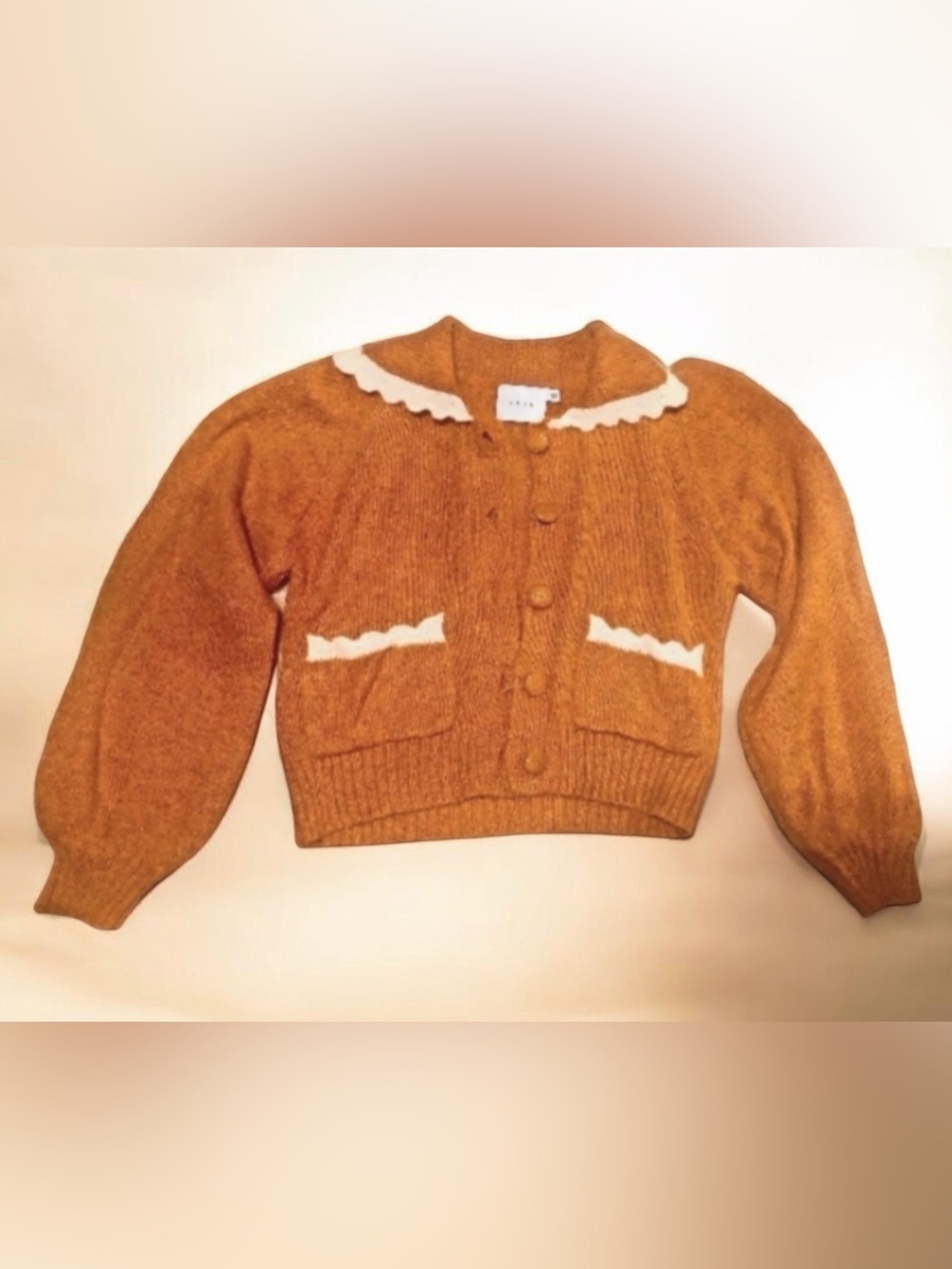 Sweet Retro Scallop-Trim Cardigan Sweater